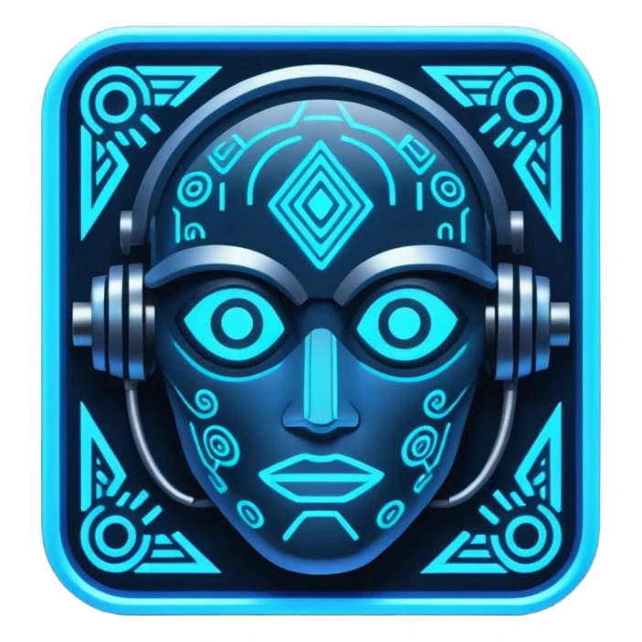neon cyberpunk-themed icon representing artistic talent sticker