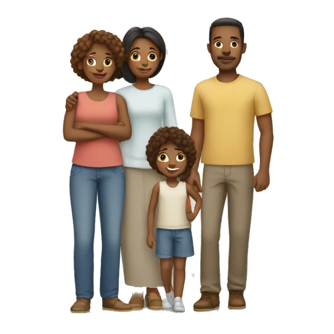 family with three children all people  are white sticker