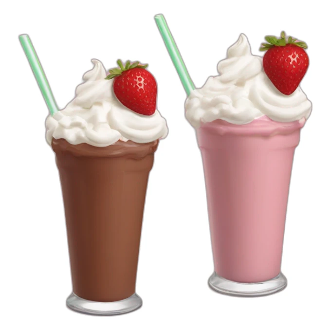 Carmel strawberry chocolate milkshake with whipped cream vegan  sticker