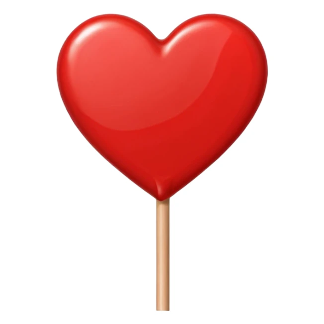 red heart-shaped lollipop on a stick sticker