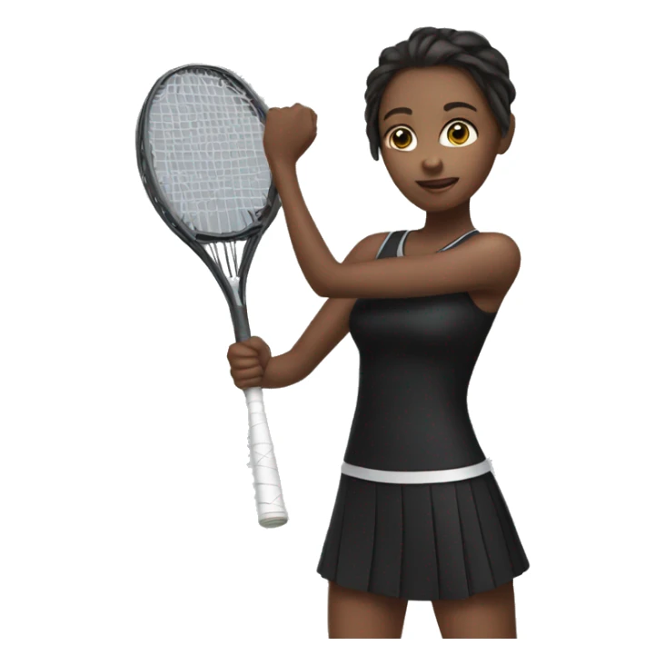 girl in black outfit holding racket sticker