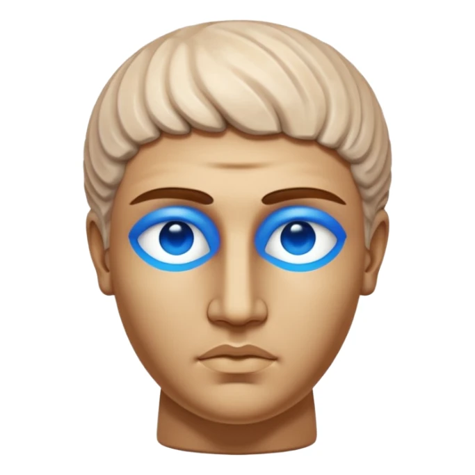 ancient greece marble sculpture head blue aura around it sticker