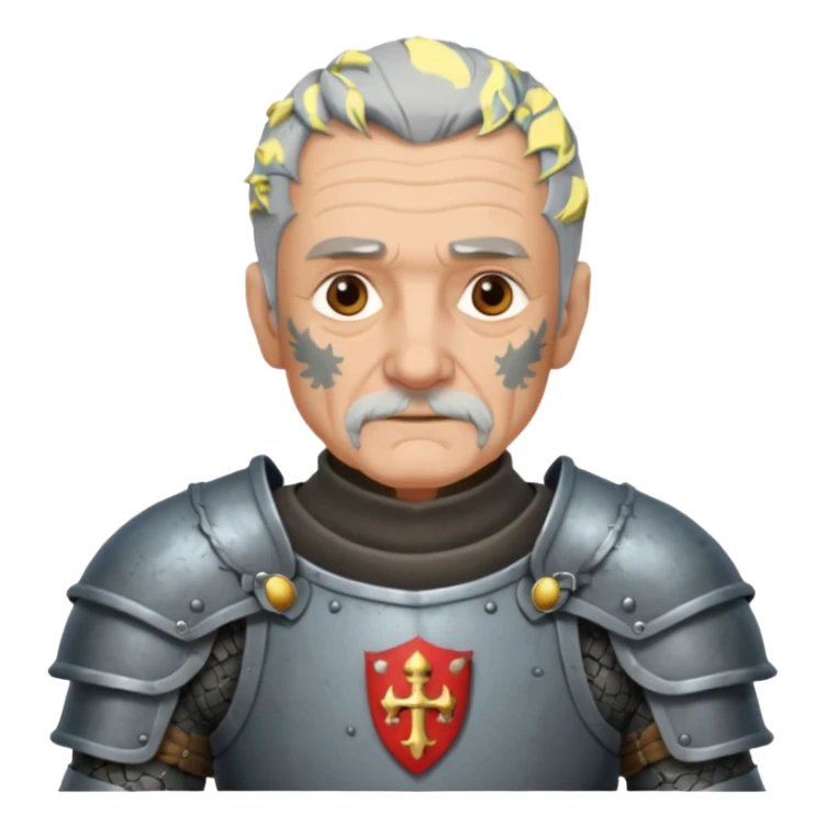 elderly tattooed knight, tattooed shoulder sticker