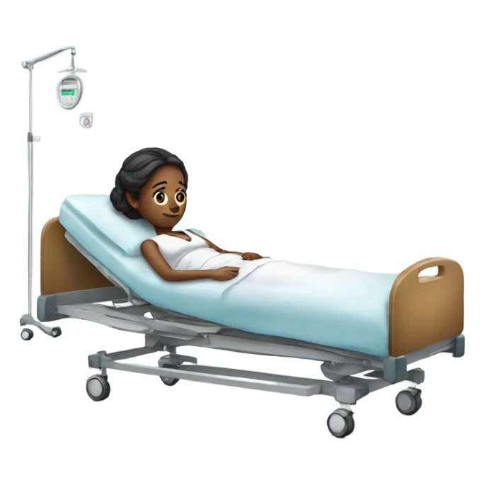 Realistic women in hospital bed sticker