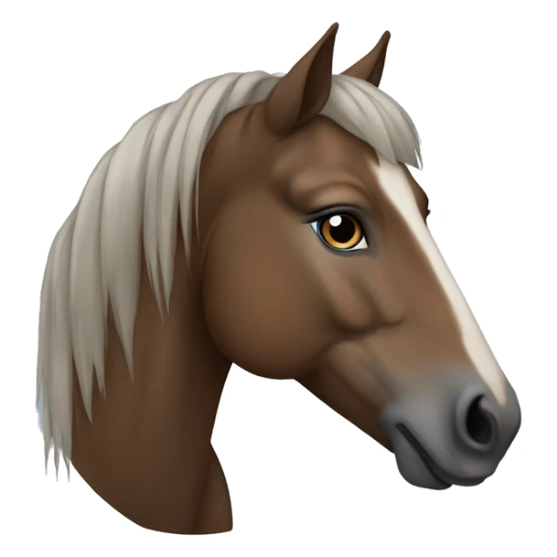brown Noriker horse portrait with blue eyes sticker