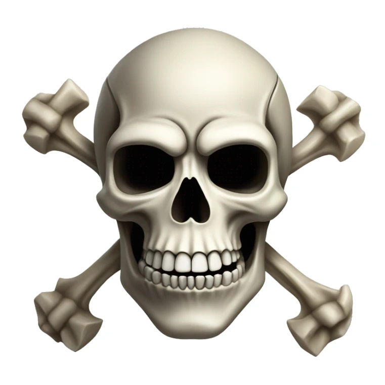 A Skull with two cracked bones crossed behind it, and has a reflection of a sportsfield for eyes. sticker