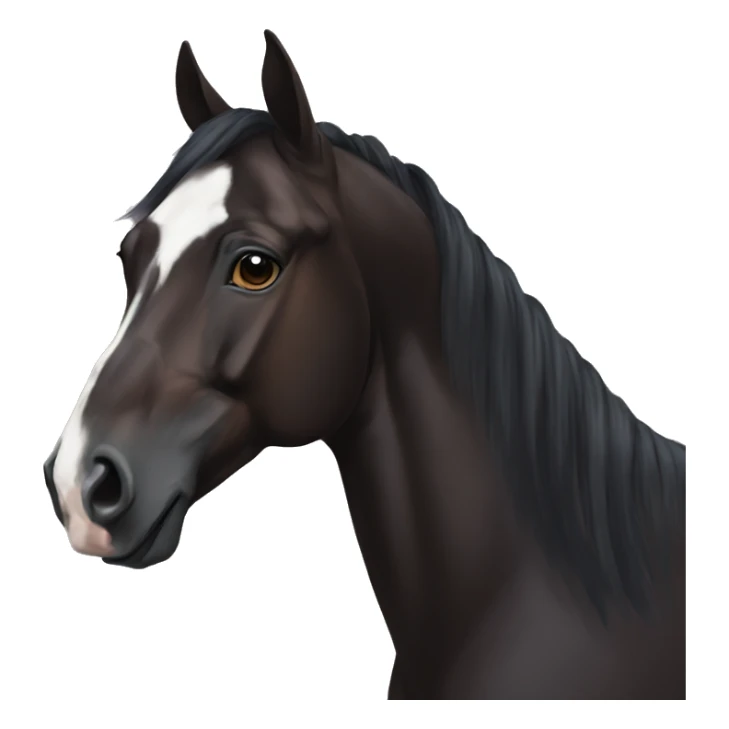 dark bay horse with white blaze portrait sticker
