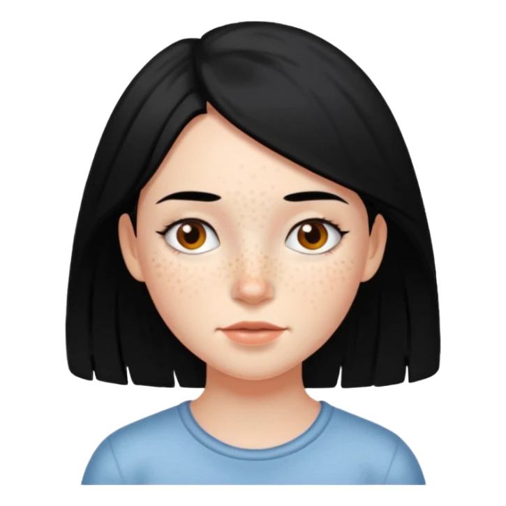 Girl with freckles and black hair sticker
