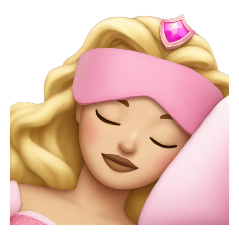 Princess Aurora sleeping with pink sleep eye mask on  sticker