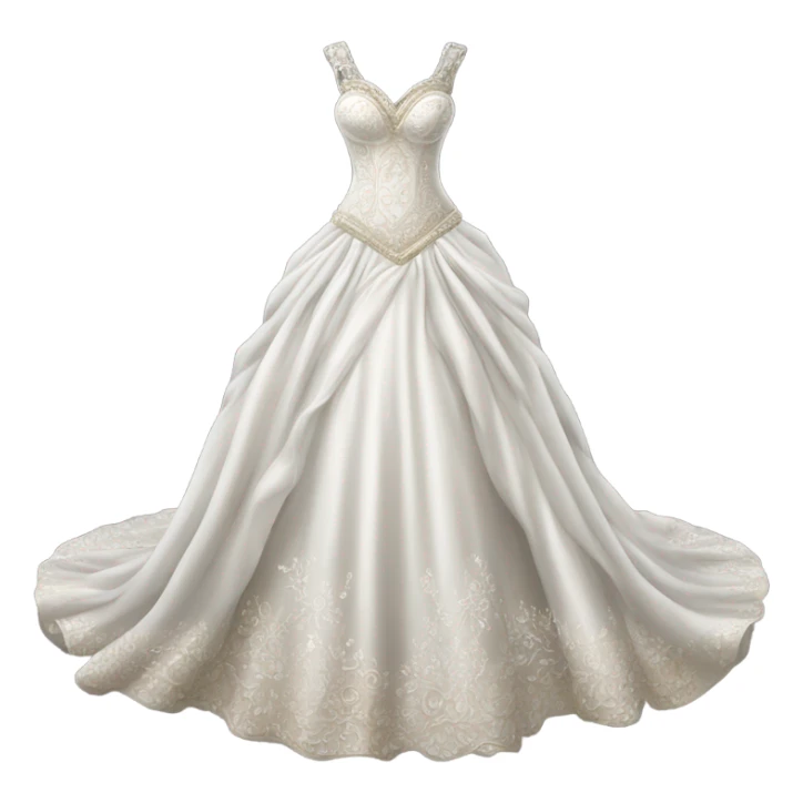 Hyper Realistic ornate princess style Wedding dress displays  sticker