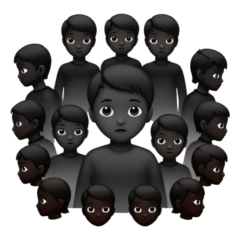 child silhouette surrounded by several larger silhouettes sticker