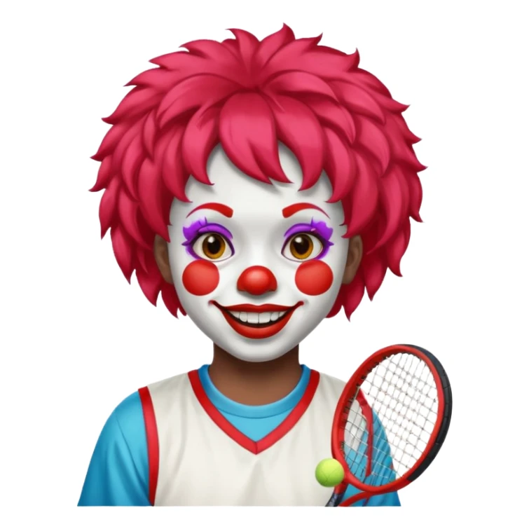 tennis player black clown child sticker
