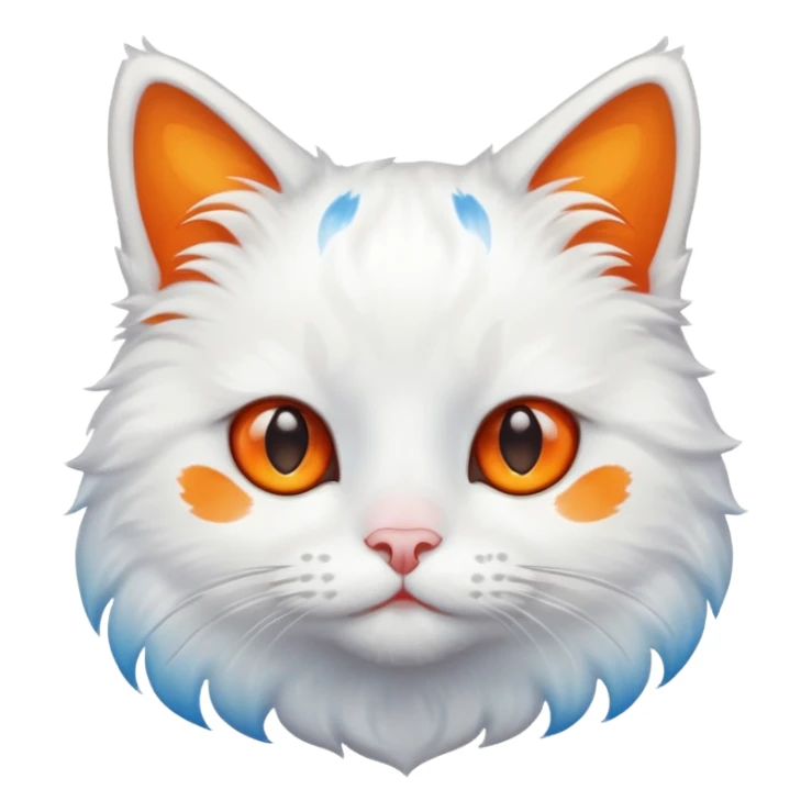gatito blanco con manchas naranjas y ojos azules sticker