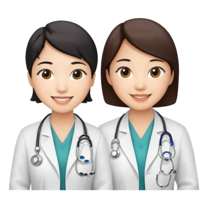 two women asian medical doctors sticker