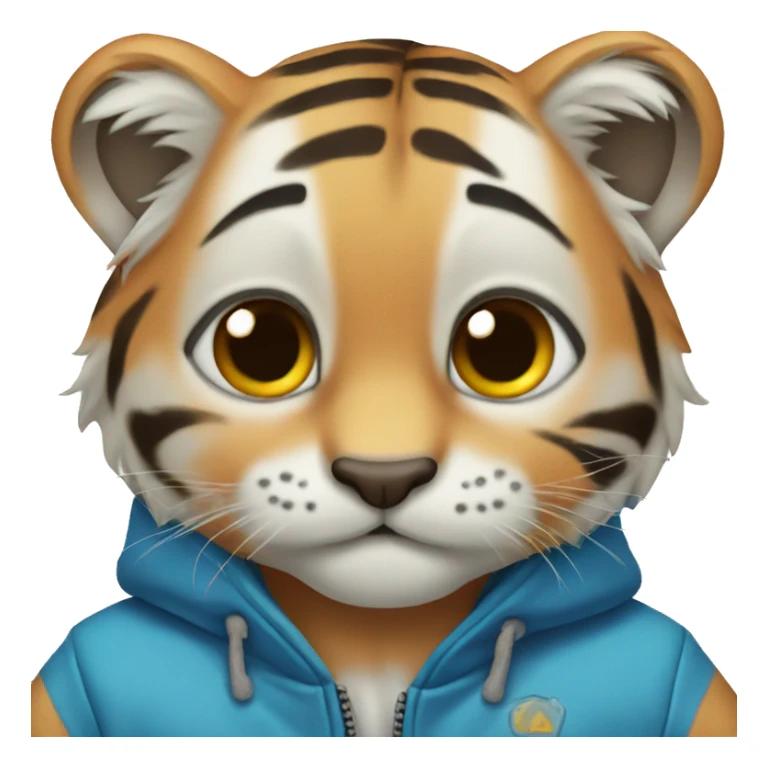 Baby Tiger wearing a blue jacket  sticker
