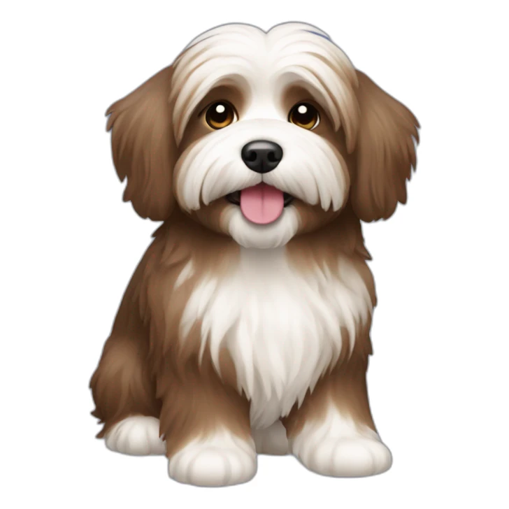 Havanese dog brown with a toy  sticker
