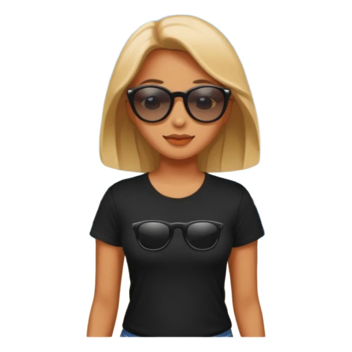 beach woman with black t shirt sticker