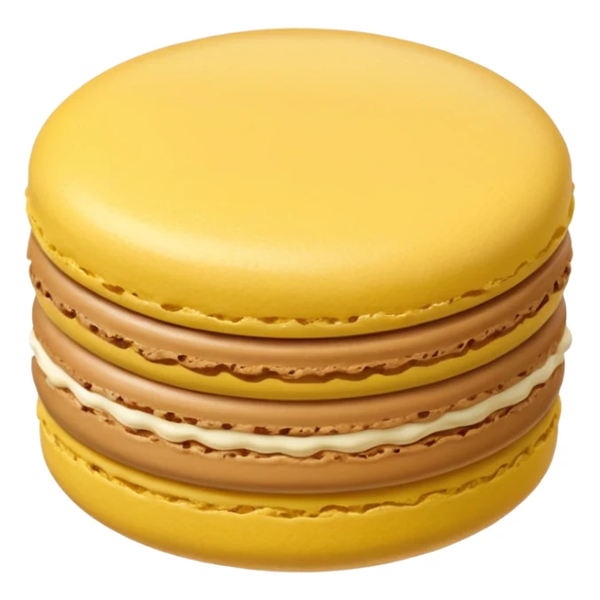 a single of yellow macaron with brown cream



















 sticker