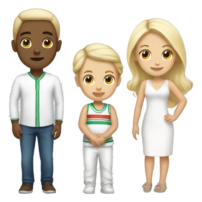 mexican guy white blonde girl and baby boy sticker