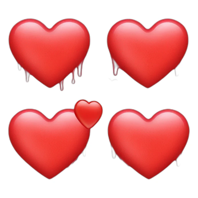 A red heart with water sticker