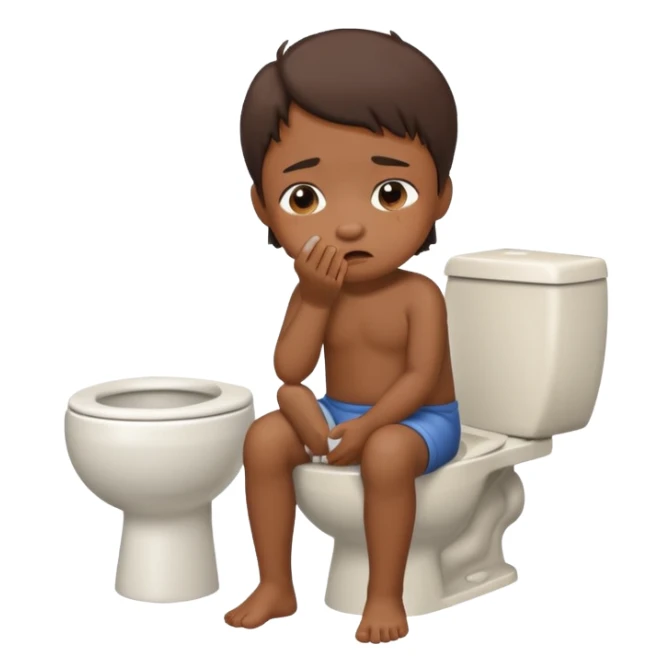 KID SITTING ON TOILET POOPING and crying sticker