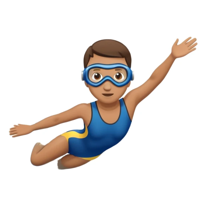 determined pool diver dives into a pool of confidence blue water underneath  sticker