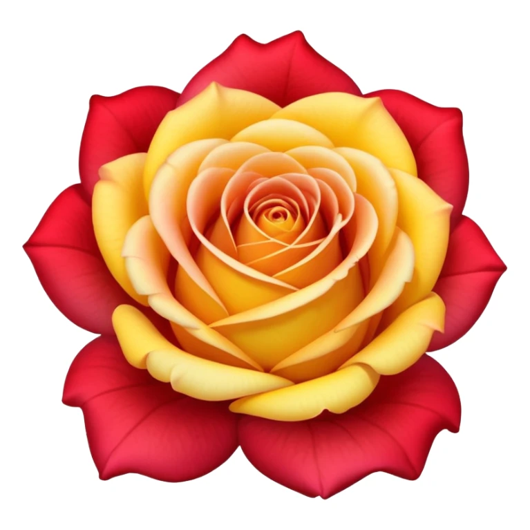 roses with gradient on petal starts yellow and bottom is red  sticker