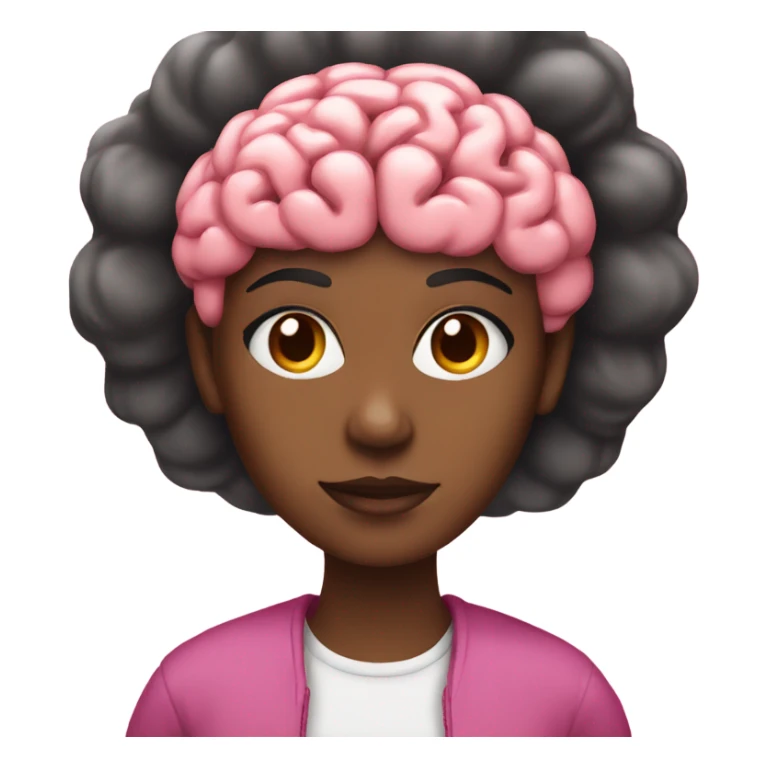 black woman with pink brain-power sticker