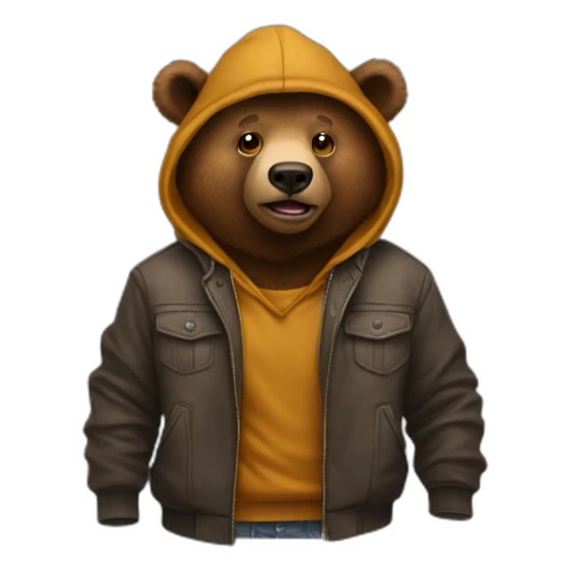 brown bear dressed in urban fashion sticker
