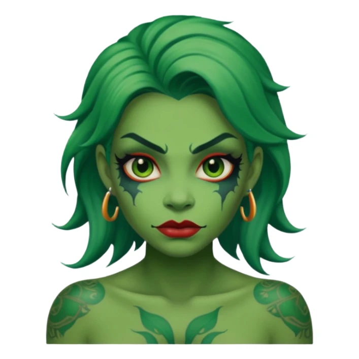 monster woman with tattoos sticker