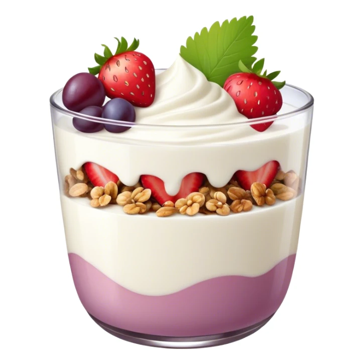 Yogurt with strawberries grapes and granola sticker