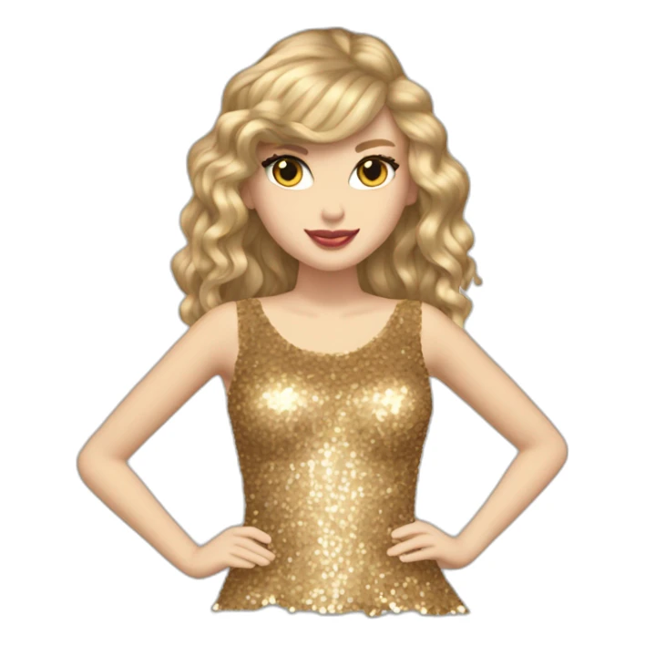 taylor swift fearless longer hair golden sequin dress sticker