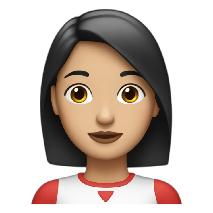 Chica blanca, con pelo corto rojo y negro sticker