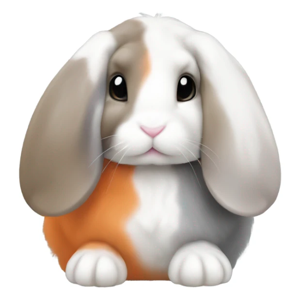 3 cute orange, gray, and mix colored holland lop bunnies sticker