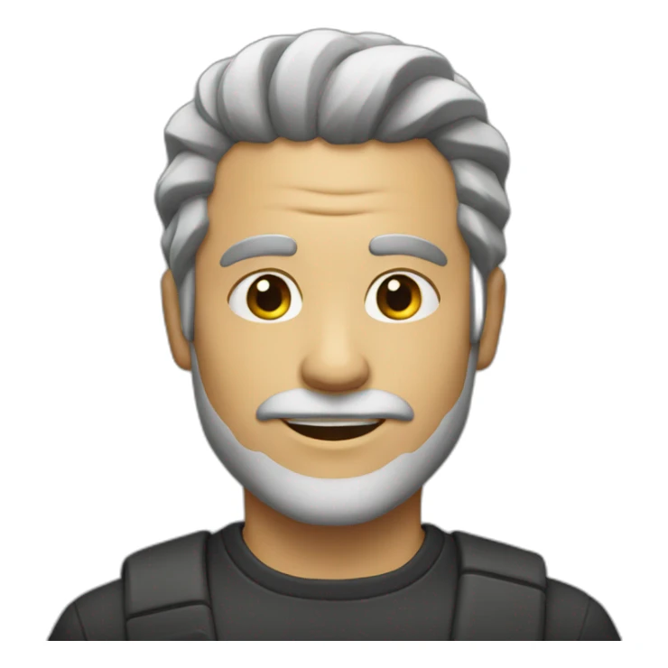 Man with a light beard and hair tied back to his neck sticker