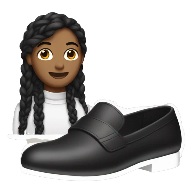 black loafers and white leg warmers sticker