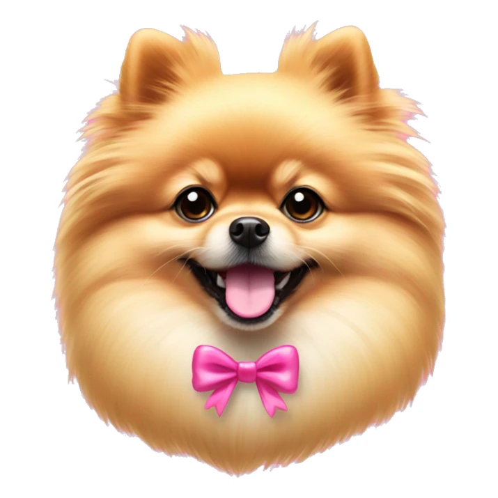 Pomeranian with pink bow on head sticker