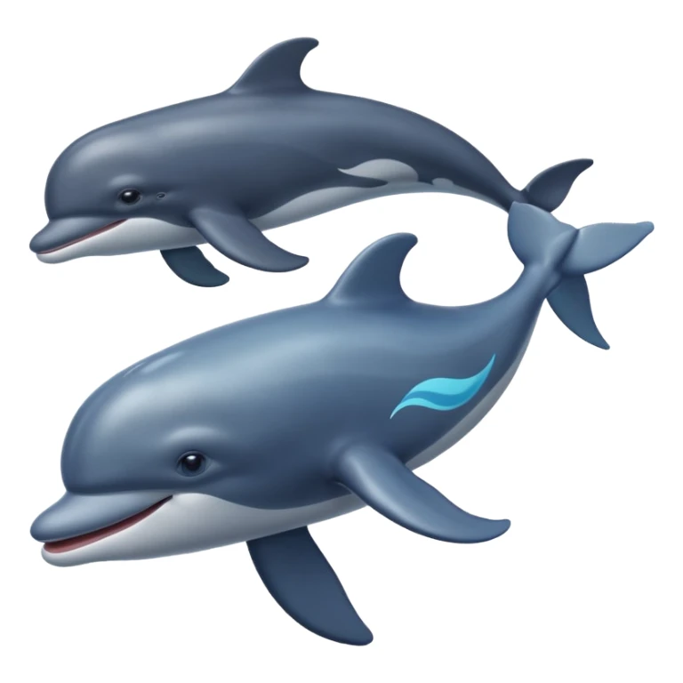 une baleine avec un dauohin en dessous sticker
