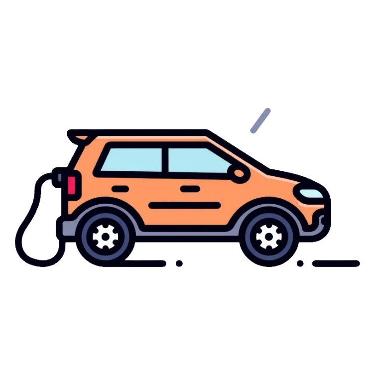 electric SUV with charging port sticker