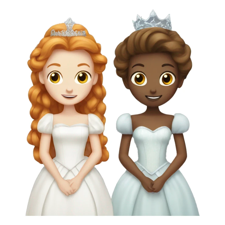 ginger and brunette white girls dressed as princesses sticker