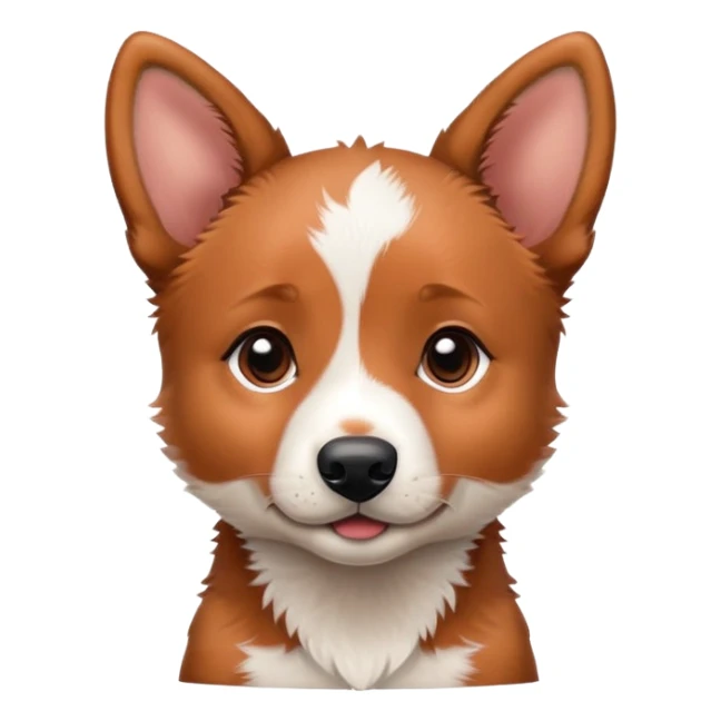 Red heeler puppy with one ear up and one ear down sticker