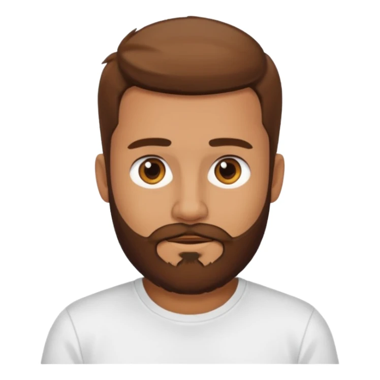 man wearing a T-shirt with a beard sticker