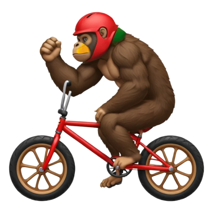 Gorilla wheeling a red BMX bike sticker