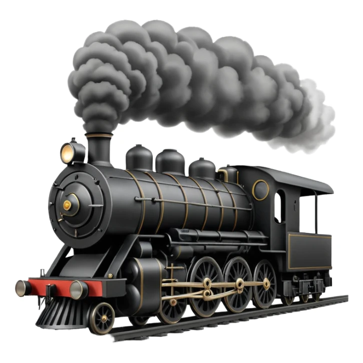 an old-fashion steam train seen head-on as it moves down the tracks sticker