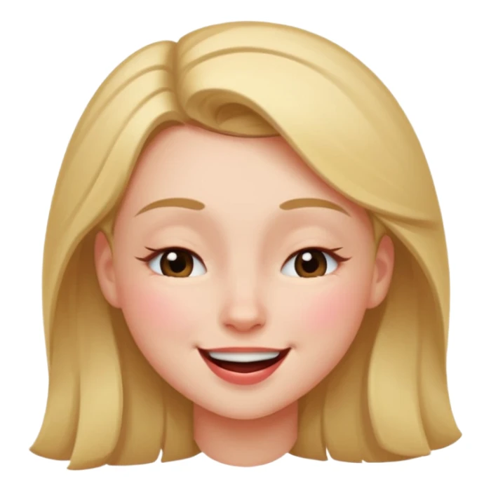 Girl winking with her left eye closed, happy face,  sticker