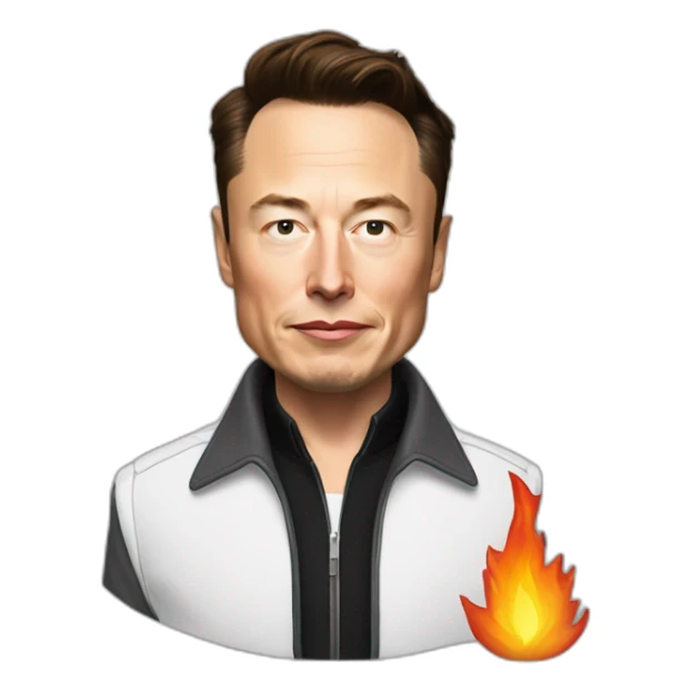 Elon musk avec un lance-flamme sticker