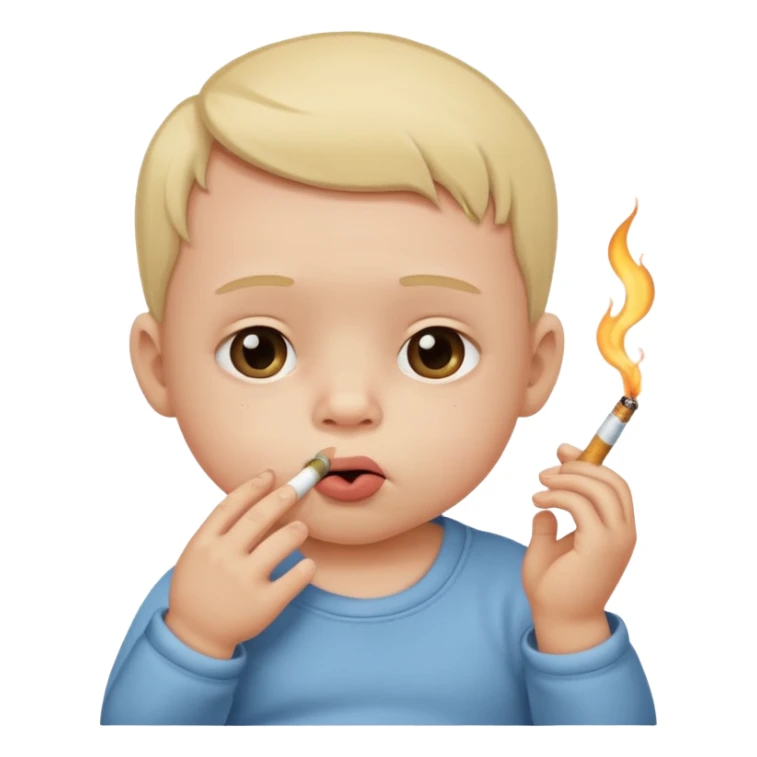 a baby smoking a cigarette and looking drunk sticker