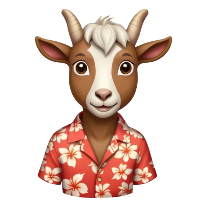Goat in Hawaiian clothes sticker