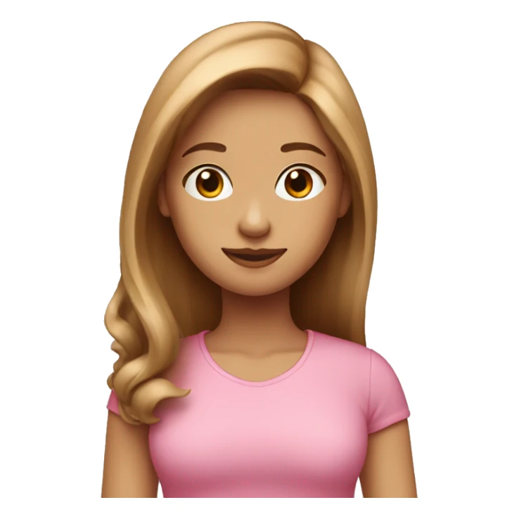 Long light brown hair girl wearing a pink top sticker