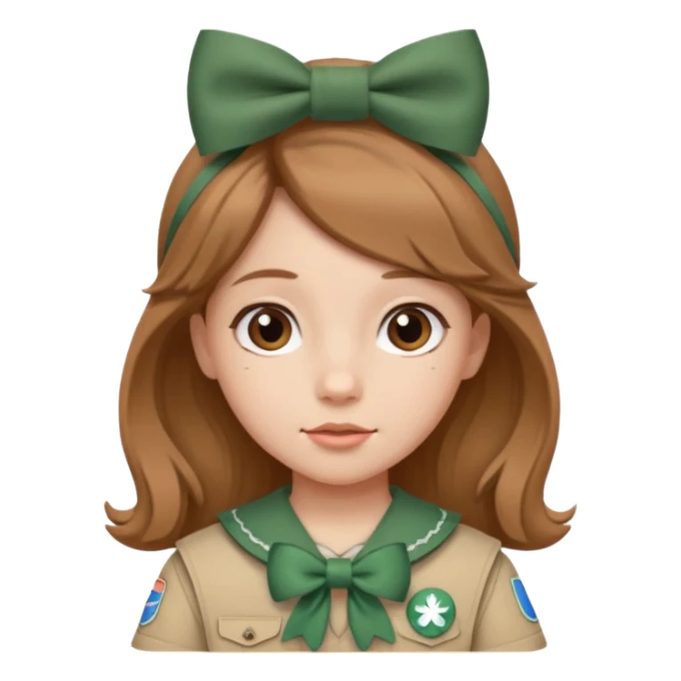 scout girl with bow on hair sticker